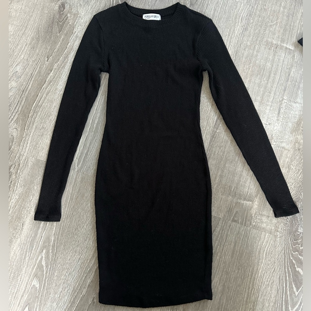 Fashion Nova Classic Black Long Sleeve Dress